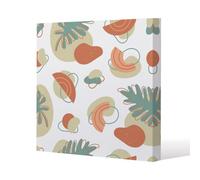 Benjamin Tate Design Line Art And Botanical Elements Slim Style Canvas Print 40X40Cm , 15mm Slim Real Wood.