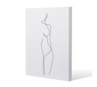 Benjamin Tate Design line art drawing of woman (Canvas Print) / 127 x 101 x 4cm in Natural | Size: 127 x 101 x 4 cm Benjamin Tate Design Natural 127 x 101 x 4 cm
