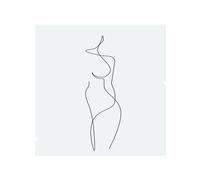 Benjamin Tate Design line art drawing of woman Designer Splash Back in Natural Benjamin Tate Design Natural