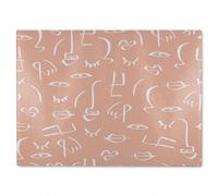 Benjamin Tate Design Line Drawing Abstract Faces Designer Glass Chopping Board Designer Style