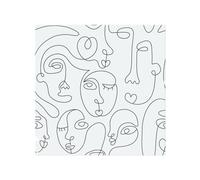 Benjamin Tate Design line drawing of faces Designer Splash Back in Natural Benjamin Tate Design Natural