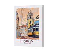 Benjamin Tate Design Lisbon Portugal Tram Canvas Art Print For Home Decor
