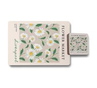 Benjamin Tate Design Liverpool Flower Market Placemat And Coaster Set With Wood Bottom Collection Limited Edition