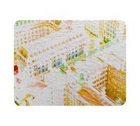 Benjamin Tate Design London Roof Tops Orange Blanket in Natural | Size: 120 cm x 150 cm Benjamin Tate Design Natural 120 cm x 150 cm