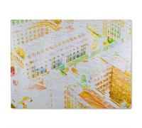 Benjamin Tate Design London Roof Tops Orange Glass Chopping Board