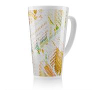 Benjamin Tate Design London Roof Tops Orange Latte Mug, Stunning Designer Mug Fit For Any Home, Treat Yourself Or A Loved One
