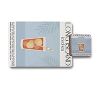 Benjamin Tate Design Long Island Placemats And Coasters Set 12 Piece With Wood Bottom And Designer Artwork Limited Edition