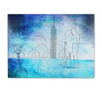 Benjamin Tate Design Love At First Sight Glass Chopping Board in Natural Benjamin Tate Design Natural