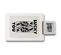 Benjamin Tate Design Lucky You Placemat And Coaster Set, Designer Artwork, Wood Bottom, Limited Edition