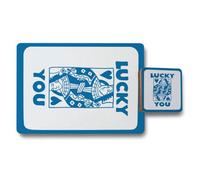 Benjamin Tate Design Lucky You Placemat And Coaster Set Designer Artwork Wood Bottom Limited Edition Collection