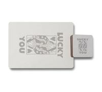 Benjamin Tate Design Lucky You Placemat And Coaster Set Of 12 With Wood Bottom And Designer Artwork Limited Edition