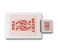 Benjamin Tate Design Lucky You Placemats And Coaster Set Featuring Designer Artwork Print Wood Back Limited Edition