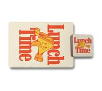 Benjamin Tate Design Lunch Time Placemat Coaster Set With Wood Bottom Designer Artwork Limited Edition