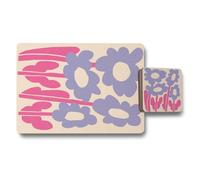 Benjamin Tate Design Luxe Wood Placemat Coaster Set Floral Print Collection Elite
