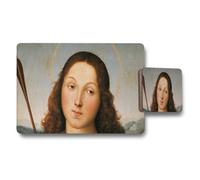 Benjamin Tate Design Madonna Portrait Placemat Coaster Set Religious Kitchen Decor