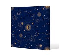 Benjamin Tate Design Magic night sky map (Canvas Print) / 46 x 46 x 4cm in Natural | Size: 46 x 46 x 4 cm Benjamin Tate Design Natural 46 x 46 x 4 cm