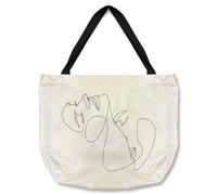 Benjamin Tate Design Man & woman touch by one line Designer Tote bat in Natural Benjamin Tate Design Natural