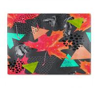Benjamin Tate Design Maple Leaf Geometrics Glass Chopping Board