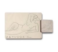 Benjamin Tate Design Matisse Collection Placemat And Coaster Set With Wood Base And Premium Print Artwork Exclusive Edition