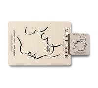 Benjamin Tate Design Matisse The Essence Of Line Placemat Coaster Set 12 Piece With Wood Bottom Limited Edition