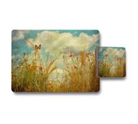 Benjamin Tate Design Meadow Wildflower Placemats And Coaster Set With Butterfly