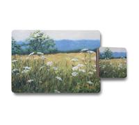Benjamin Tate Design Meadow Wildflowers Placemat And Coaster Set Landscape Art Decor