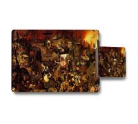 Benjamin Tate Design Medieval Fire Scene Placemat And Coaster Set With Artwork Print