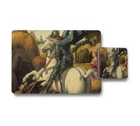 Benjamin Tate Design Medieval Knight On White Horse Placemat And Coaster Set