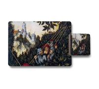 Benjamin Tate Design Medieval Knight Scene Placemat And Coaster Set For Dining Table