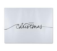 Benjamin Tate Design Merry Christmas Hand Drawn Lettering Dining Glass Chopping Board in Natural Benjamin Tate Design Natural