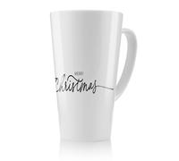 Benjamin Tate Design Merry Christmas Hand Drawn Lettering Dining Latte Mug in Natural | Size: 100 cm Benjamin Tate Design Natural 100 cm