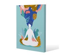 Benjamin Tate Design mindfulness meditation & yoga Slim Style Canvas Print 75x100cm in Natural | Size: 75x100 cm Benjamin Tate Design Natural 75x100 cm