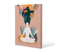 Benjamin Tate Design mindfulness, meditation & yoga Woman (Canvas Print) / 152 x 101 x 4cm in Natural | Size: 152 x 101 x 4 cm Benjamin Tate Design Natural 152 x 101 x 4 cm