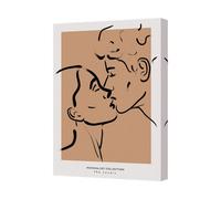 Benjamin Tate Design Minimalist Lovers Kiss Canvas Art Print For Living Room Decor