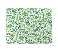 Benjamin Tate Design Mixed Green Leaves Blanket in Natural | Size: 120 cm x 150 cm Benjamin Tate Design Natural 120 cm x 150 cm