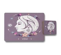 Benjamin Tate Design modern magic witchcraft placemat coaster set in Natural Benjamin Tate Design Natural