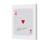 Benjamin Tate Design Mon Cheri Heart Ace Canvas Art Print With Deep Wooden Frame
