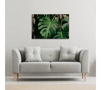 Benjamin Tate Design Monstera Leaves in home interior (Canvas Print) / 127 x 101 x 4cm in Natural | Size: 127 x 101 x 4 cm Benjamin Tate Design Natural 127 x 101 x 4 cm