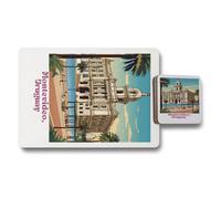 Benjamin Tate Design Montevideo Uruguay Collection Placemats And Coasters Set With Wood Base Limited Edition Art Print