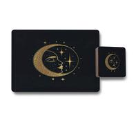 Benjamin Tate Design Moonlit Gold Placemat And Coaster Set Black Luxury Collection Exclusive Edition Premium