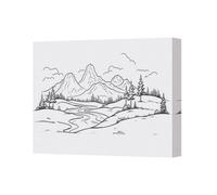 Benjamin Tate Design Mountain Landscape Canvas Wall Art Print In Black And White