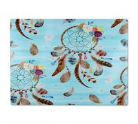 Benjamin Tate Design Native American Tribe Decor Glass Chopping Board in Natural Benjamin Tate Design Natural