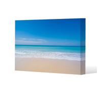 Benjamin Tate Design Nature Landscape View Of Beautiful Tropical Beach And Sea In Sunny Day Slim Style Canvas Print 20X30Cm , 15mm Slim Real Wood.