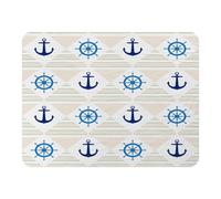 Benjamin Tate Design Nautical Elements On Striped Blanket in Natural | Size: 120 cm x 150 cm Benjamin Tate Design Natural 120 cm x 150 cm
