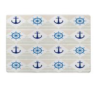 Benjamin Tate Design Nautical Elements On Striped Rug in Natural | Size: Large Benjamin Tate Design Natural Large