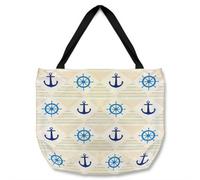 Benjamin Tate Design Nautical Elements On Striped Tote Bat Designer Style