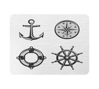 Benjamin Tate Design Nautical Icons Blanket in Natural | Size: 120 cm x 150 cm Benjamin Tate Design Natural 120 cm x 150 cm