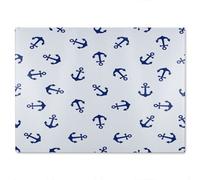 Benjamin Tate Design Navy Anchors On White Glass Chopping Boarddesigner Style