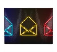 Benjamin Tate Design Neon Email Glass Chopping Board in Natural Benjamin Tate Design Natural