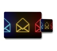 Benjamin Tate Design neon email set placemat coaster set in Natural Benjamin Tate Design Natural